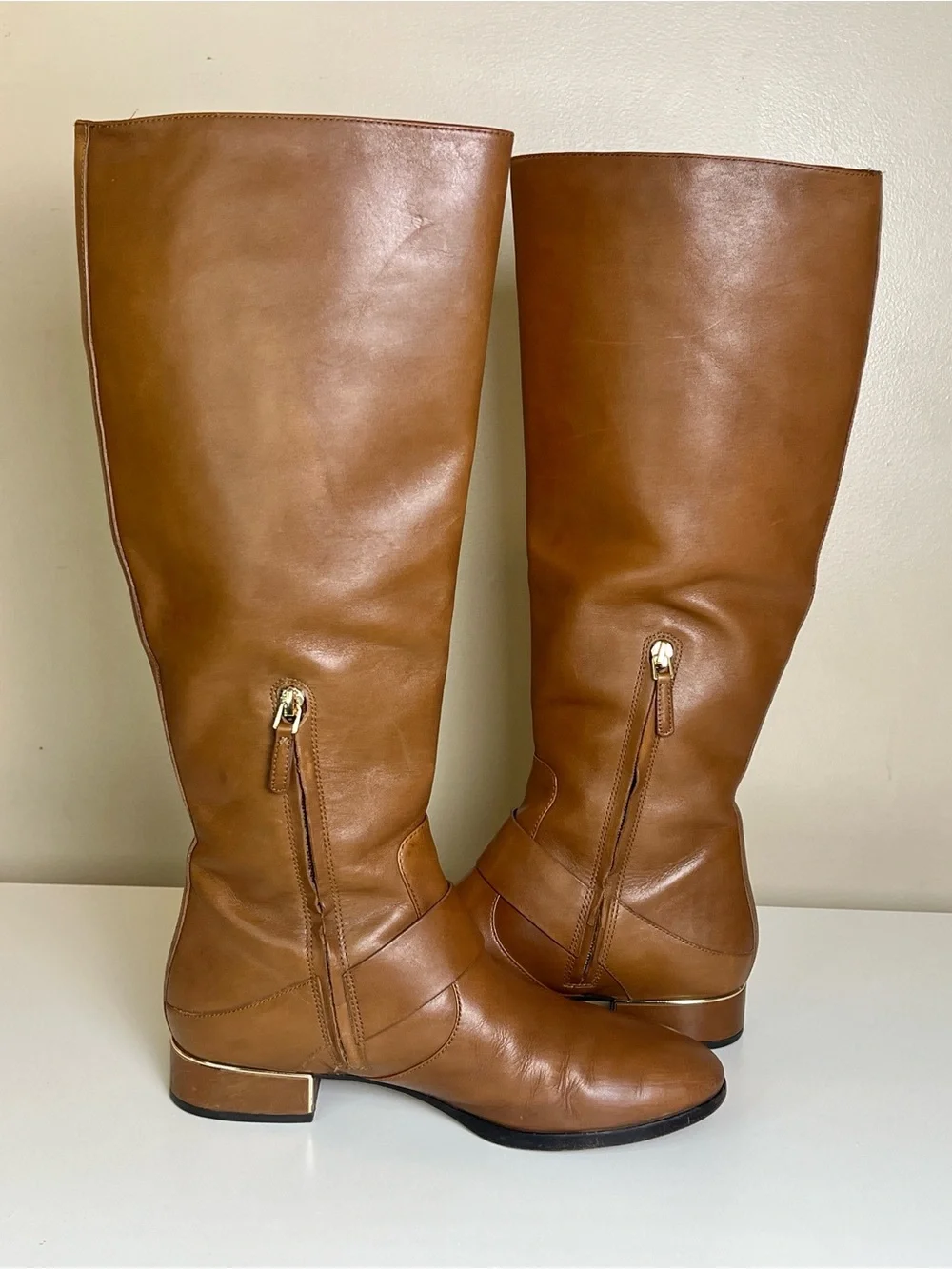Tory Burch Sofia Brown Leather Knee-High Riding Boots Size 9